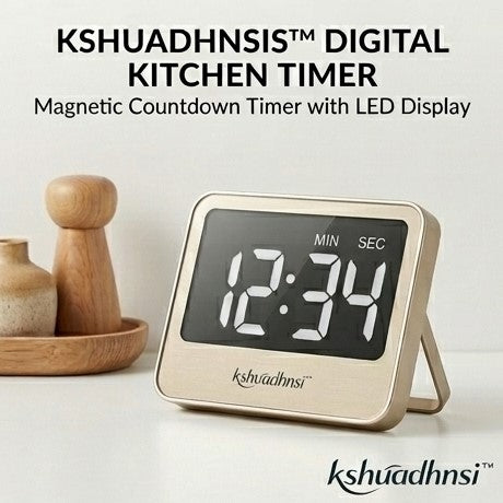 kshuadhnsi™ Digital Kitchen Timer – Magnetic Countdown Timer with LED Display